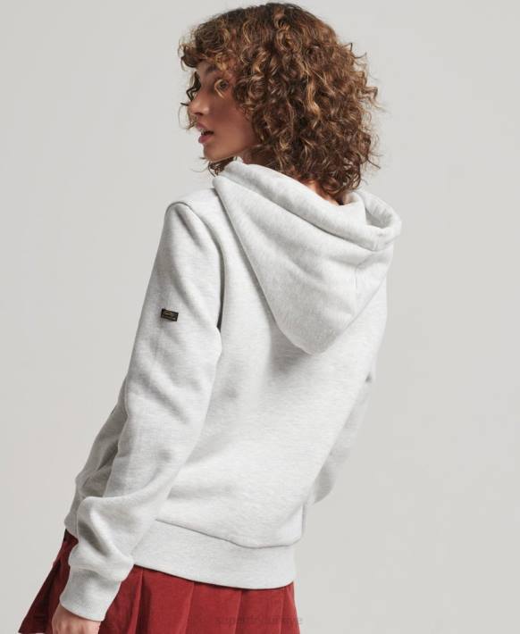 kadınlar Superdry açık gri japon vintage logo grafik kapşonlu NNTB3389