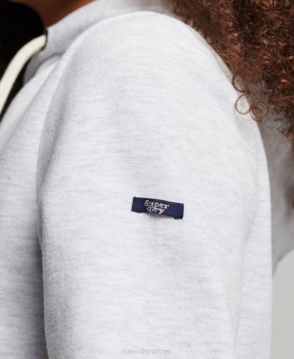 kadınlar Superdry açık gri vintage gökkuşağı kapşonlu NNTB2207