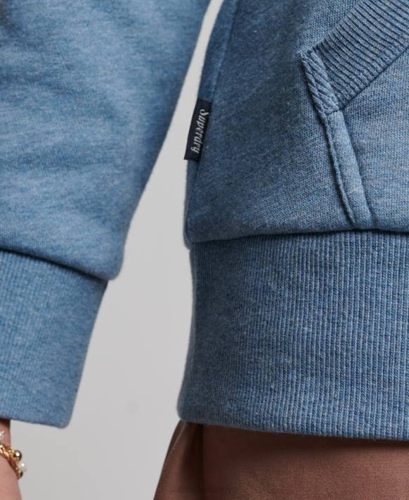 kadınlar Superdry açık mavi vintage cooper kabartmalı kapşonlu NNTB2241