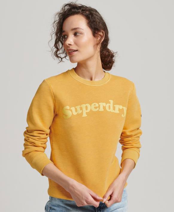 kadınlar Superdry altın cooper klasik 70'ler logolu sweatshirt NNTB5786