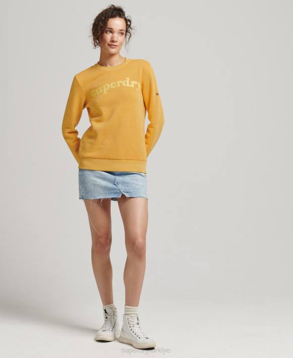 kadınlar Superdry altın cooper klasik 70'ler logolu sweatshirt NNTB5786