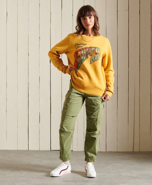 kadınlar Superdry altın miras dağ ekibi sweatshirt NNTB3463