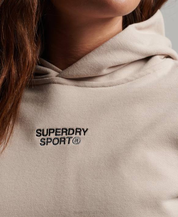 kadınlar Superdry bej çekirdek büyük boy kapşonlu NNTB3381