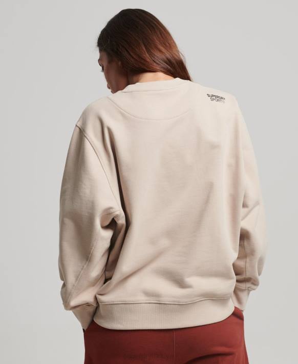 kadınlar Superdry bej çekirdek ekip sweatshirt NNTB3309