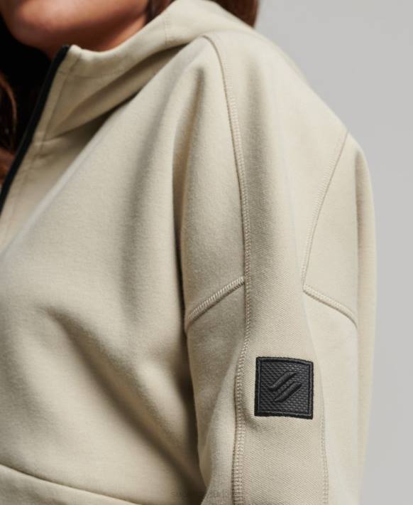 kadınlar Superdry bej kod teknoloji fermuarlı kapşonlu NNTB3267