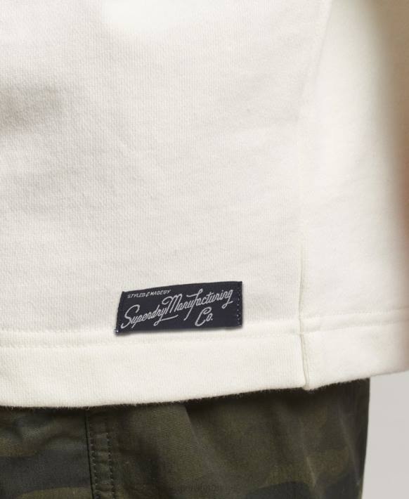 kadınlar Superdry beyaz nostalji yama hoodie NNTB5819