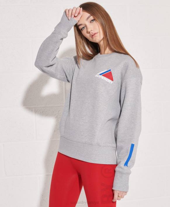 kadınlar Superdry gri dağ sporu ekibi sweatshirt NNTB6148
