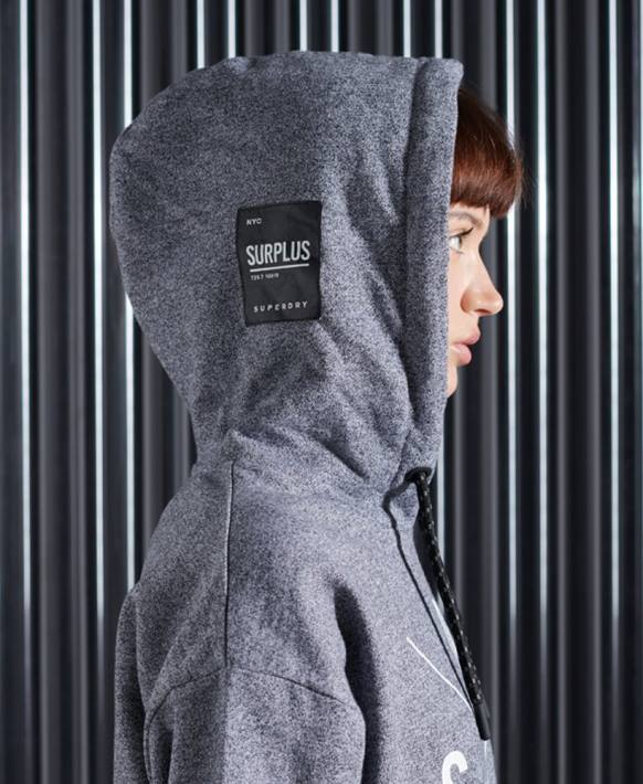kadınlar Superdry gri fazla kapşonlu NNTB6088