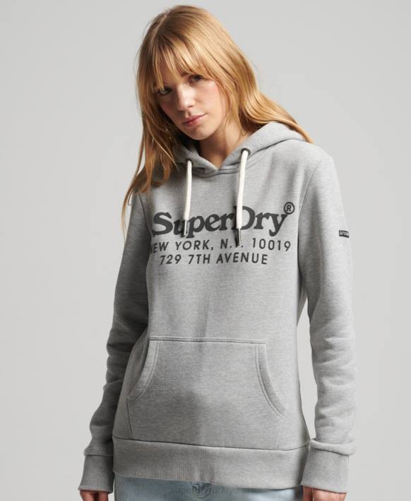kadınlar Superdry gri mekan faiz kapşonlu NNTB5761