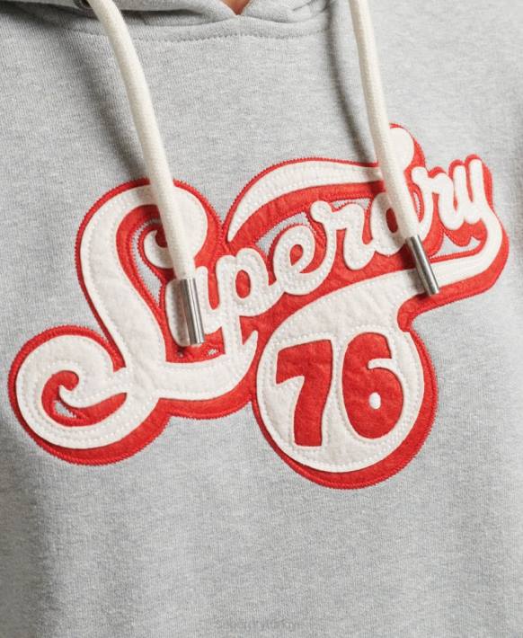kadınlar Superdry gri nostalji betik kapşonlu NNTB3418