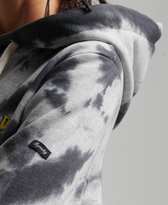 kadınlar Superdry gri ormanlık grafik kapşonlu NNTB6020