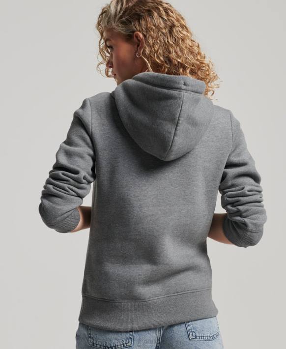 kadınlar Superdry gri vintage logo işlemeli kapşonlu NNTB2151