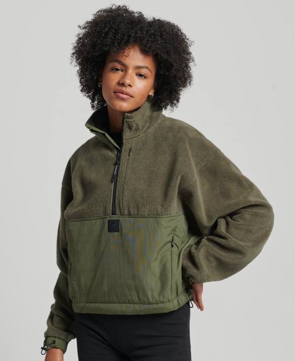 kadınlar Superdry haki teknoloji hibrit polar NNTB5817