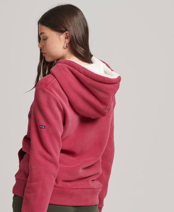 kadınlar Superdry kırmızı gurur ve zanaat kapşonlu NNTB3399