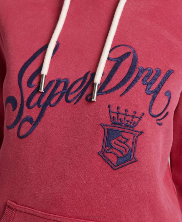kadınlar Superdry kırmızı gurur ve zanaat kapşonlu NNTB3399