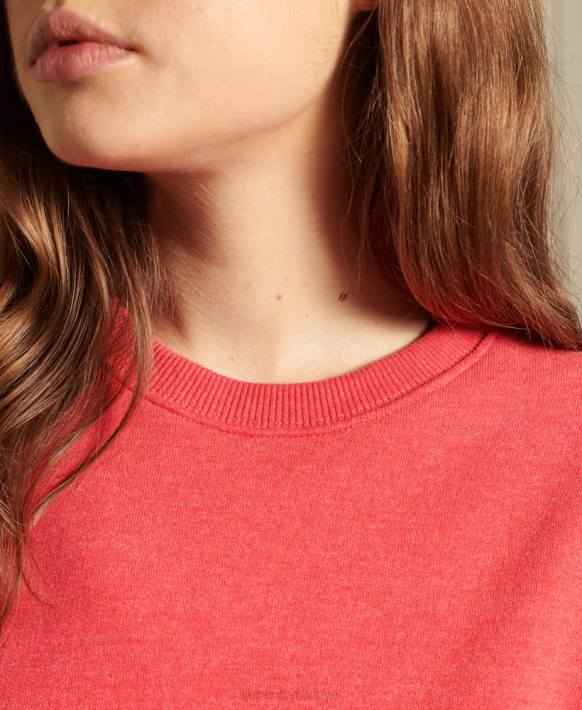 kadınlar Superdry kırmızı organik pamuklu eski logo ekip sweatshirt NNTB5940