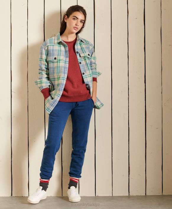 kadınlar Superdry kırmızı vintage logo ekip sweatshirt NNTB6095