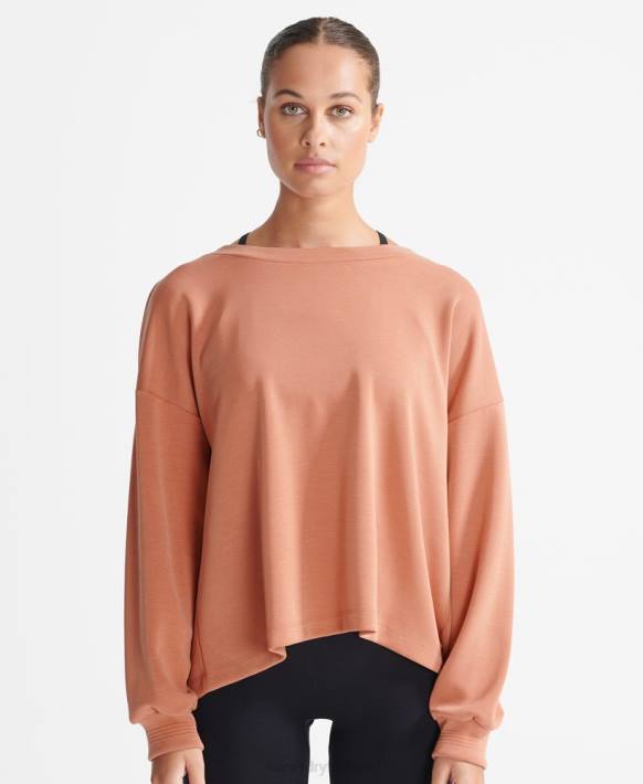 kadınlar Superdry kahverengi esnek rahat mürettebat sweatshirt NNTB5918