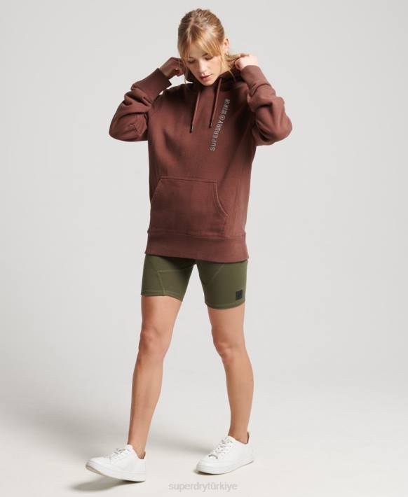 kadınlar Superdry kahverengi kod lineer bol kapşonlu NNTB5882