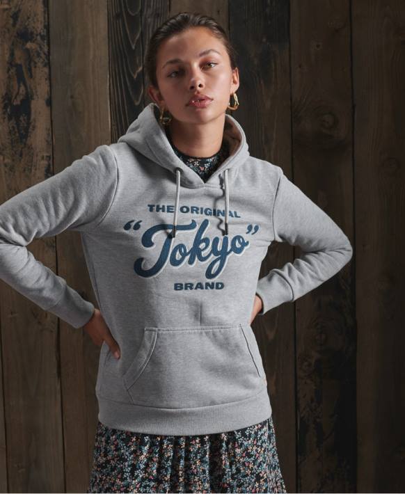 kadınlar Superdry koyu gri hazırlanmış iş giysisi kapşonlu NNTB3507