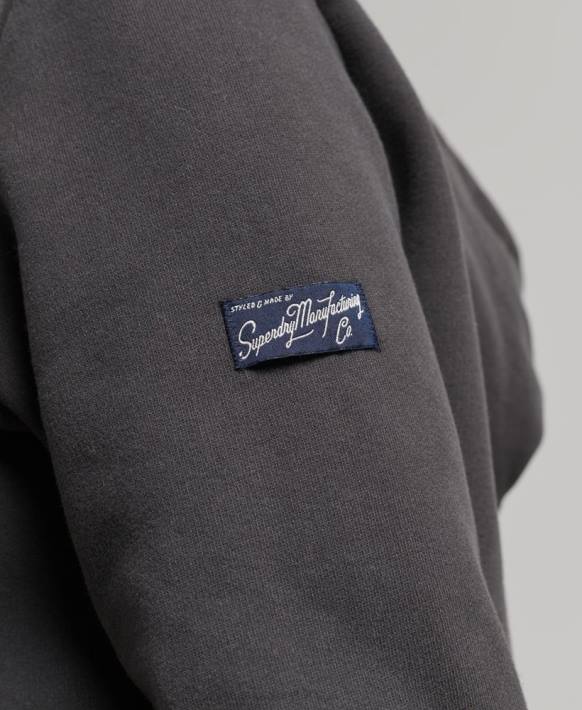 kadınlar Superdry koyu gri İçi tamamen baskılı fermuarlı kapüşonlu svetşört NNTB6027