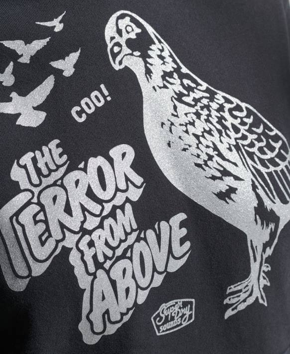 kadınlar Superdry koyu gri vintage b-film kapşonlu NNTB6097