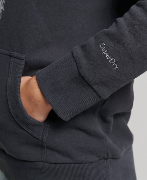 kadınlar Superdry koyu gri vintage b-film kapşonlu NNTB6097