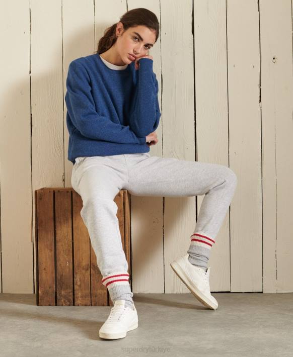 kadınlar Superdry mavi vintage logo ekip sweatshirt NNTB3455