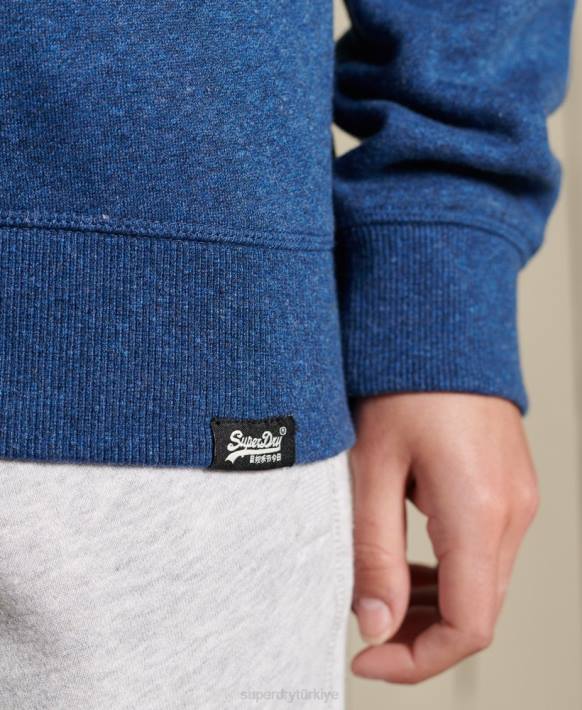 kadınlar Superdry mavi vintage logo ekip sweatshirt NNTB3455