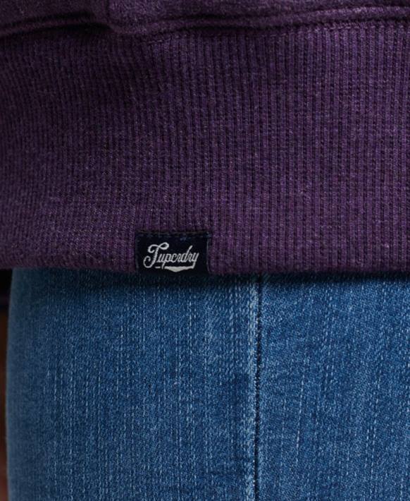 kadınlar Superdry mor essential borg astarlı fermuarlı kapşonlu NNTB5818