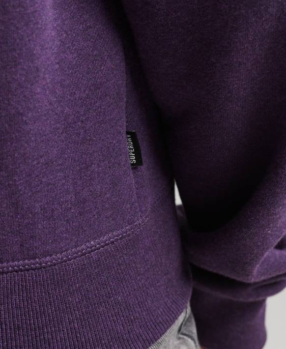 kadınlar Superdry mor organik pamuklu eski logo henley sweatshirt NNTB5999