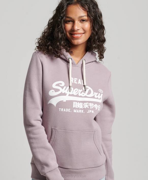 kadınlar Superdry mor süslenmiş kapşonlu NNTB3346