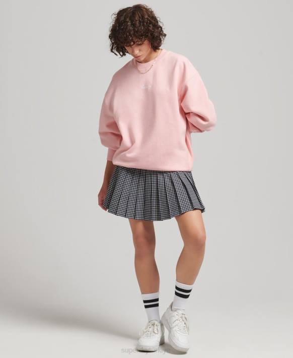 kadınlar Superdry pembe miras büyük beden işlemeli mürettebat sweatshirt NNTB5808