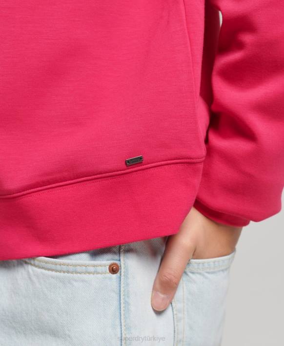 kadınlar Superdry pembe modal ekip sweatshirt NNTB5947