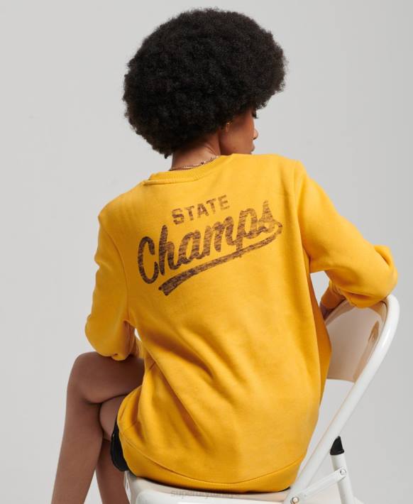 kadınlar Superdry sarı atletizm ekibi sweatshirt NNTB5841