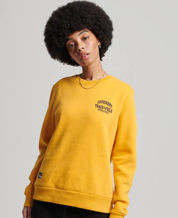 kadınlar Superdry sarı atletizm ekibi sweatshirt NNTB5841