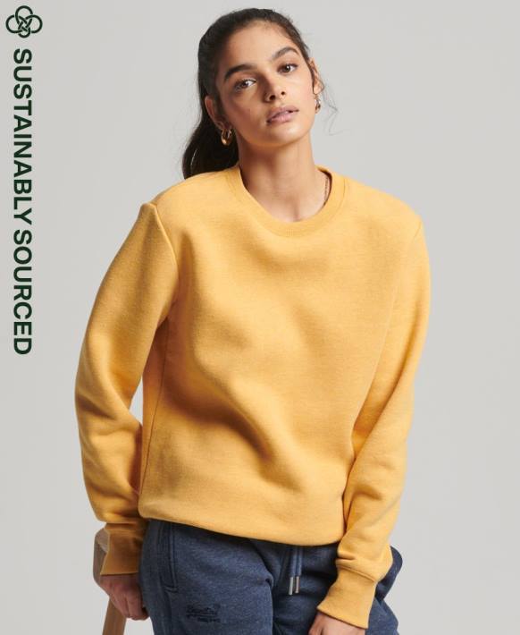 kadınlar Superdry sarı organik pamuklu eski ekip sweatshirt NNTB5747