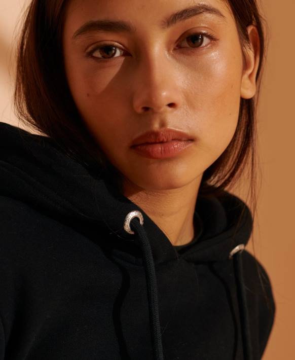 kadınlar Superdry siyah 2003 kapşonlu NNTB5948