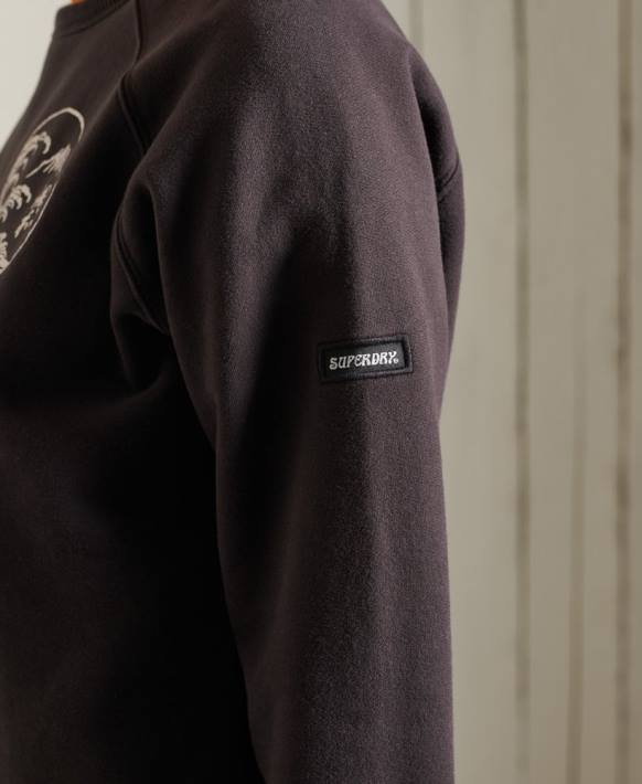 kadınlar Superdry siyah bohem bant sweatshirt NNTB6118