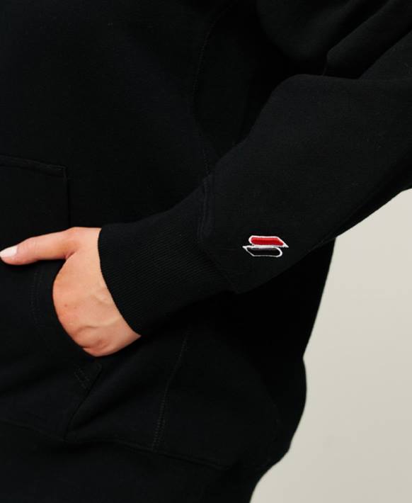 kadınlar Superdry siyah kod hanedanlık armaları büyük boy kapşonlu NNTB1982