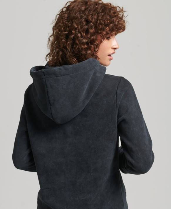 kadınlar Superdry siyah marka metal kapşonlu NNTB5783