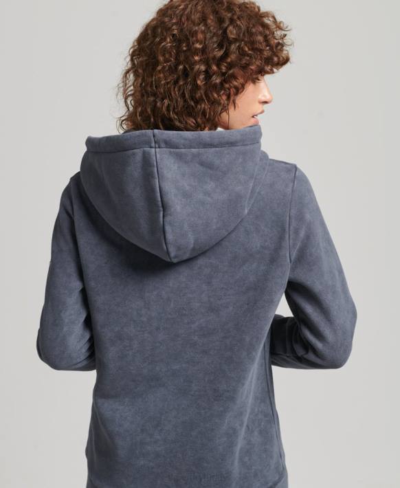 kadınlar Superdry siyah marka metal kapşonlu NNTB5849