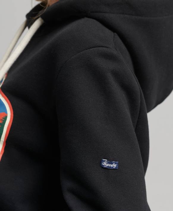 kadınlar Superdry siyah seyahat kapşonlu NNTB6070