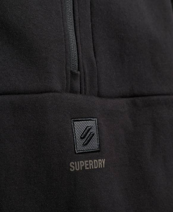 kadınlar Superdry siyah tech batwing yarım fermuarlı sweatshirt NNTB3281