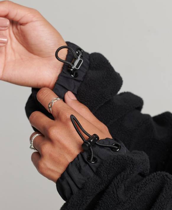 kadınlar Superdry siyah teknoloji hibrit polar NNTB5756