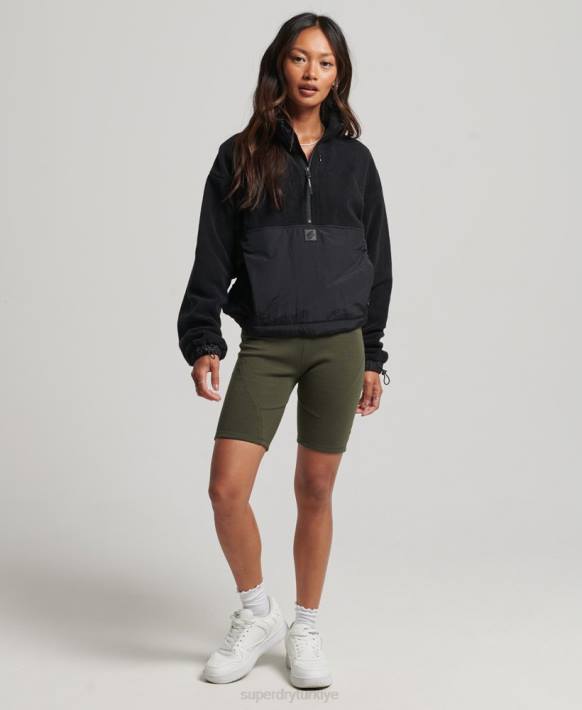 kadınlar Superdry siyah teknoloji hibrit polar NNTB5756