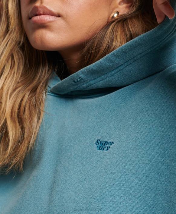 kadınlar Superdry turkuaz kırpma kapşonlu yıkamak NNTB3407