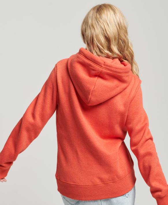 kadınlar Superdry turuncu vintage logo işlemeli kapşonlu NNTB3371