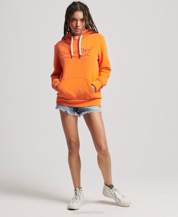 kadınlar Superdry turuncu vintage mekan kapşonlu NNTB2309