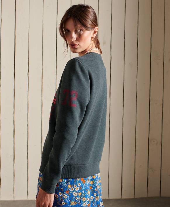 kadınlar Superdry yeşil atletizm ekibi sweatshirt NNTB6107